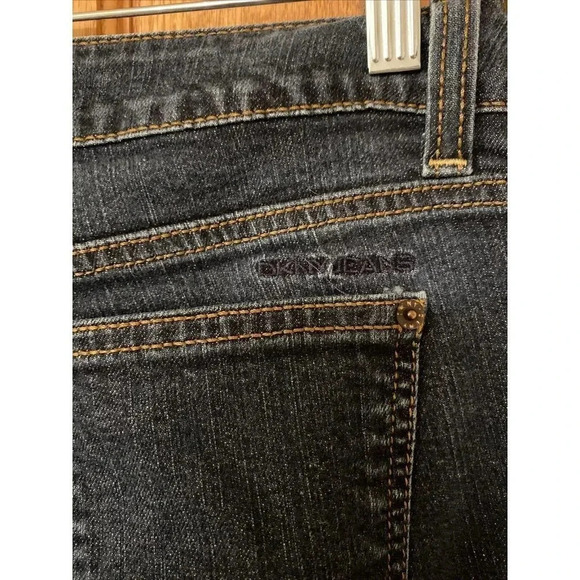 DKNY Jeans Bootcut Leg Denim Women's 8 Blue Mid Rise Cotton Blend Dark Wash - Picture 5 of 7